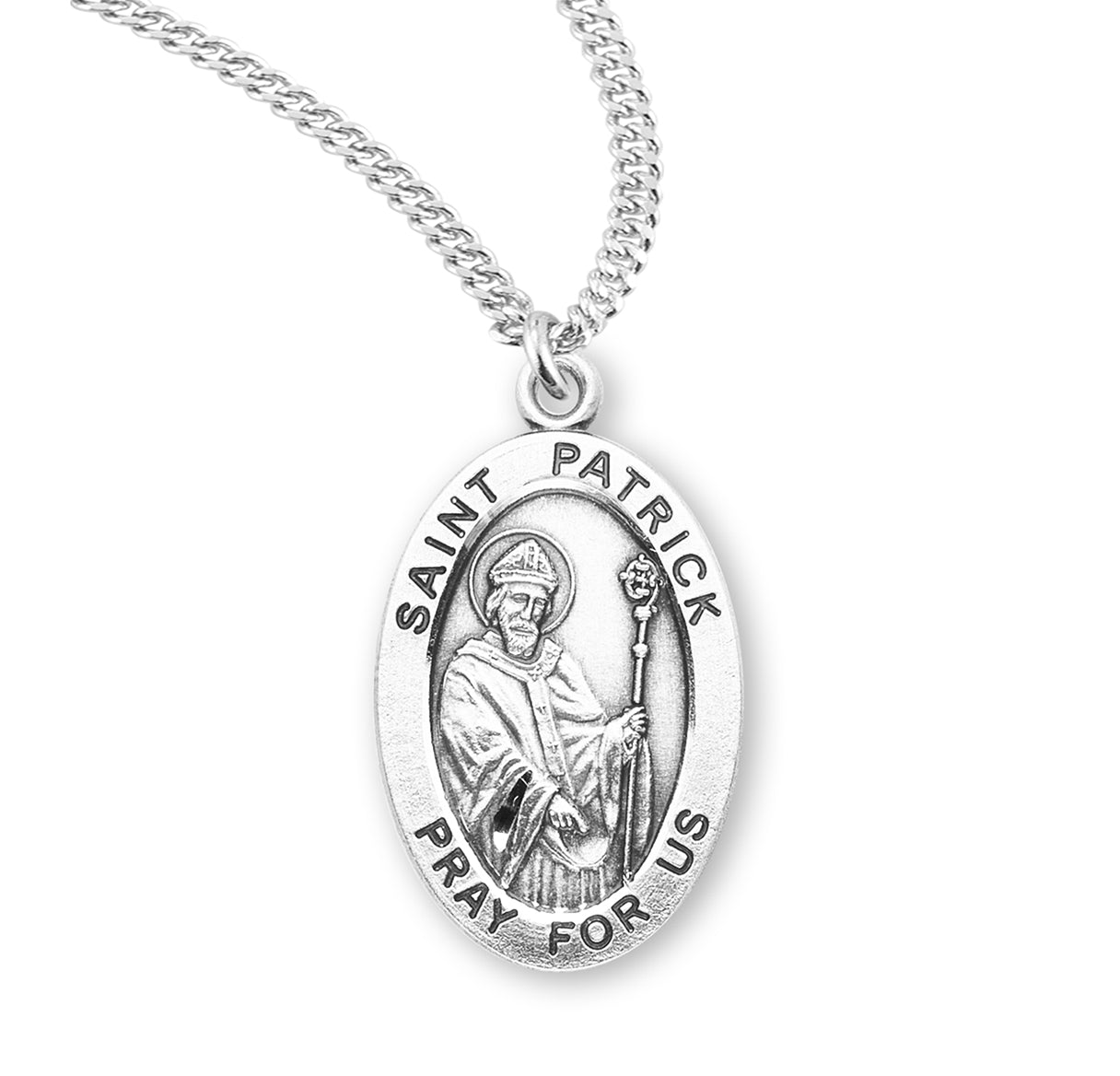 St. Patrick Sterling Silver Medal Necklace