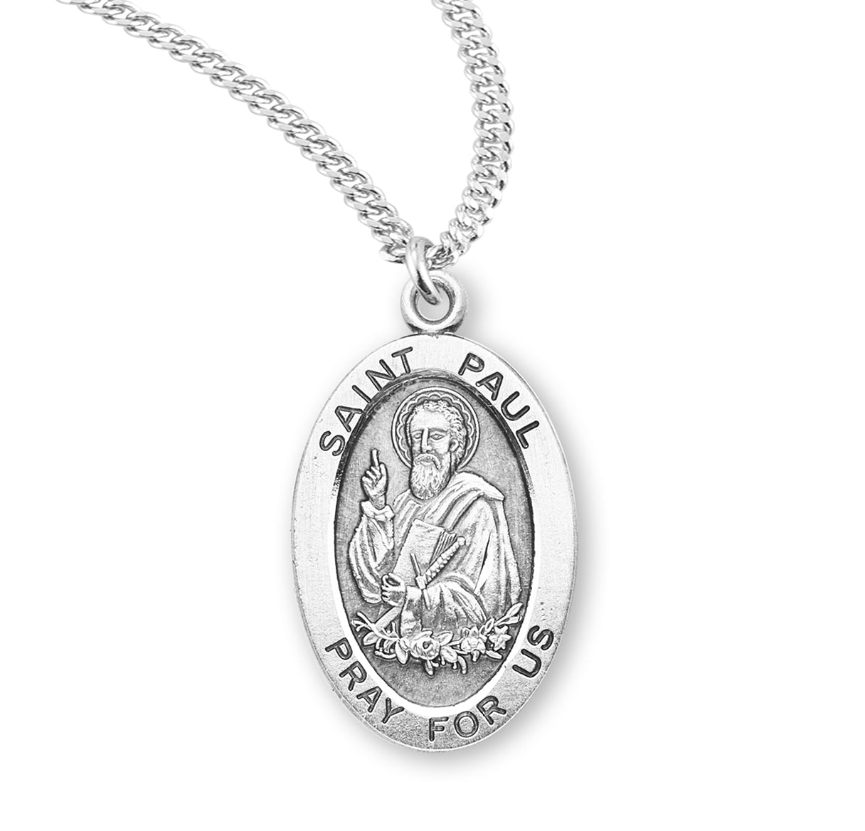 St. Paul Sterling Silver Medal Necklace