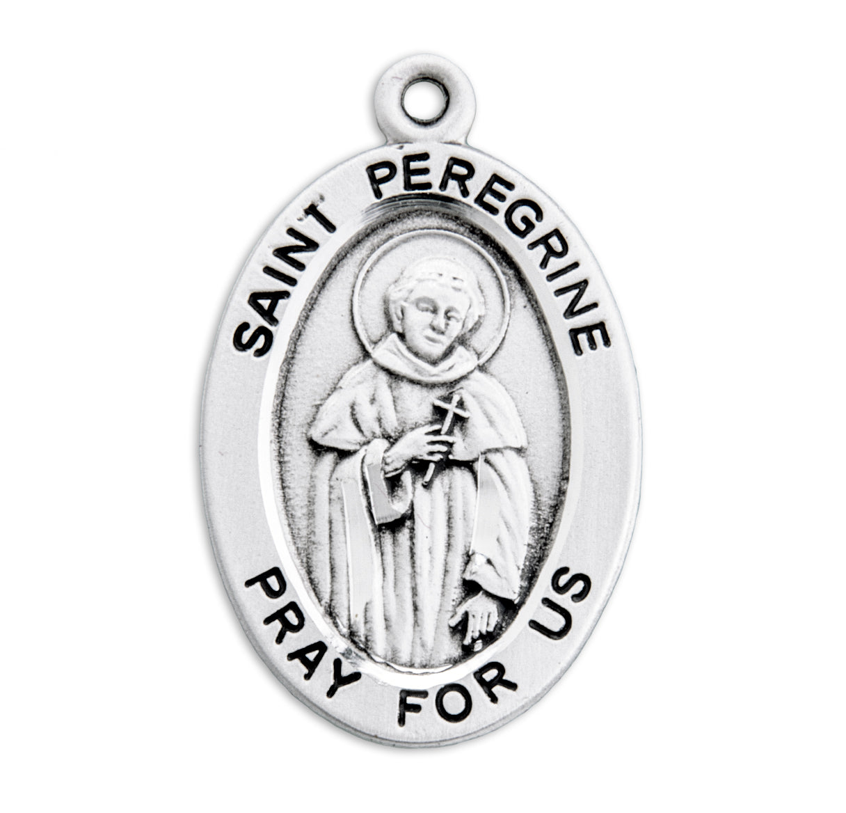 St. Peregrine Sterling Silver Medal Necklace