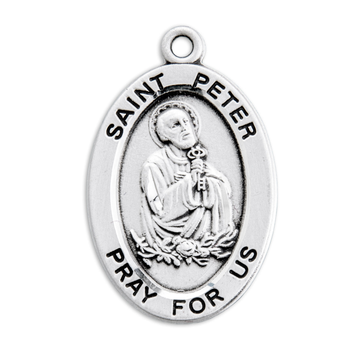 St. Peter Sterling Silver Medal Necklace