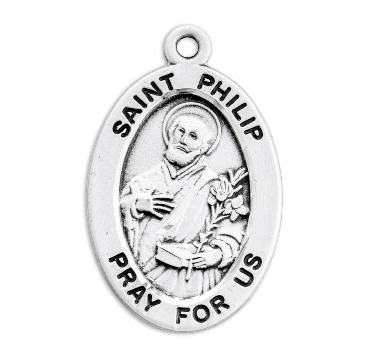 St. Phillip Sterling Silver Medal Necklace