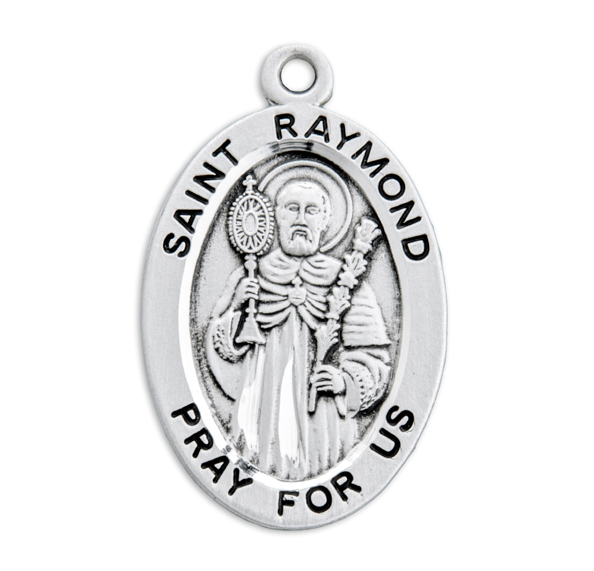 St. Raymond Sterling Silver Medal Necklace