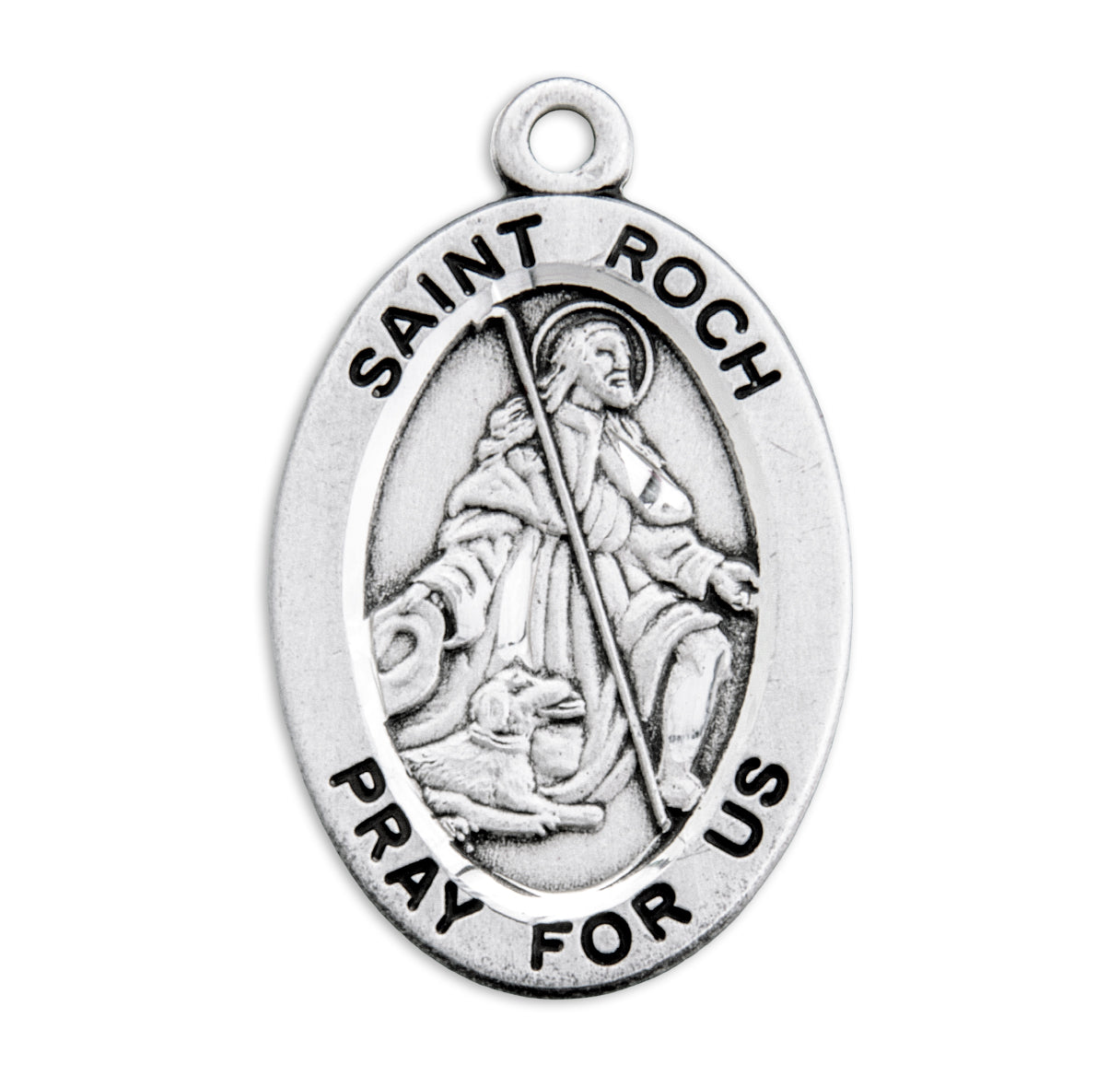 St. Roch Sterling Silver Medal Necklace