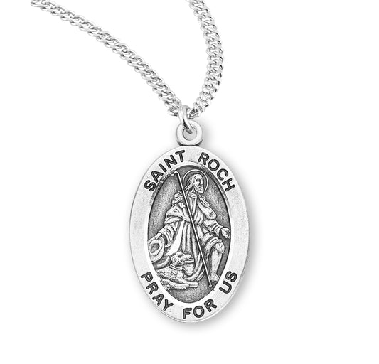 St. Roch Sterling Silver Medal Necklace