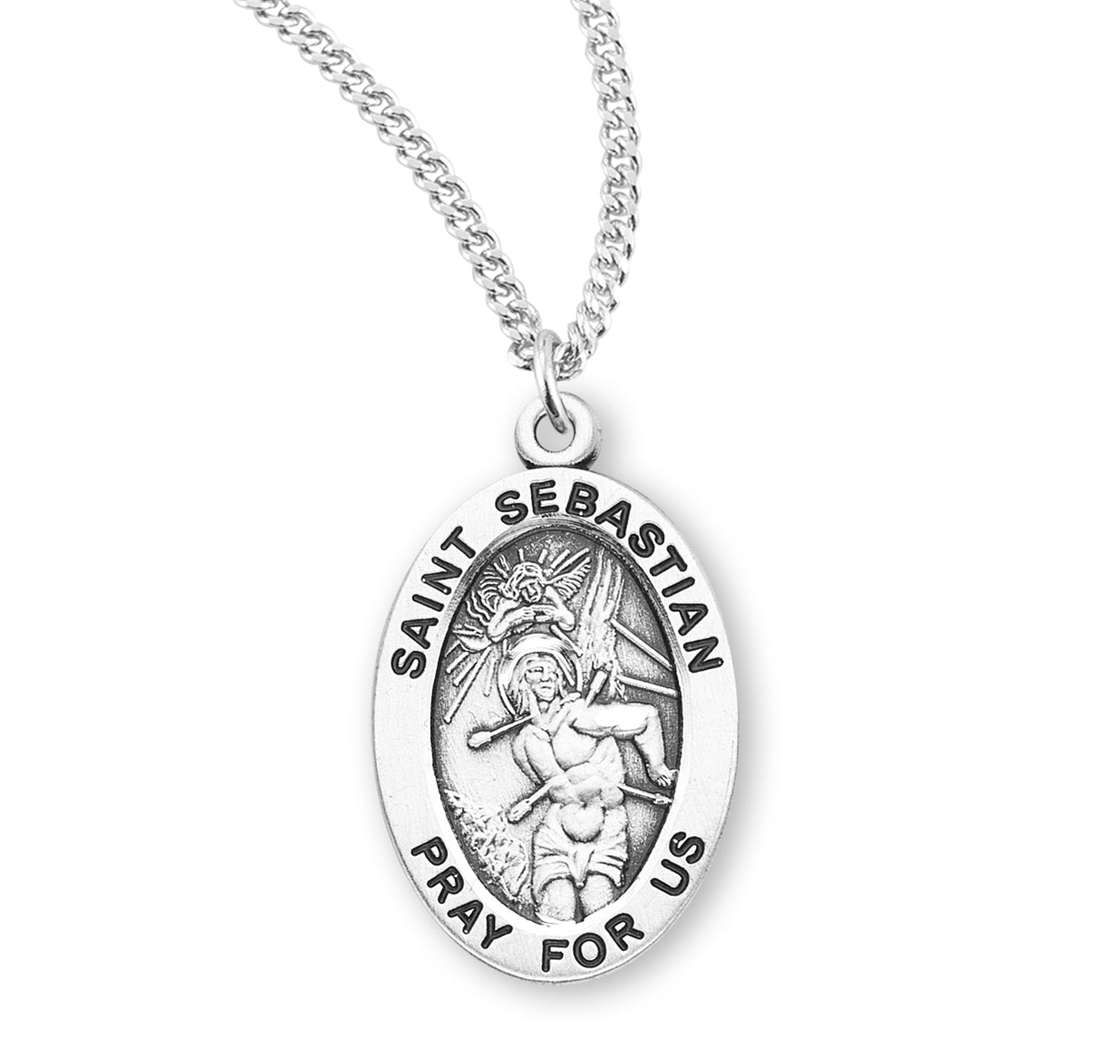 St. Sebastian Sterling Silver Medal Necklace