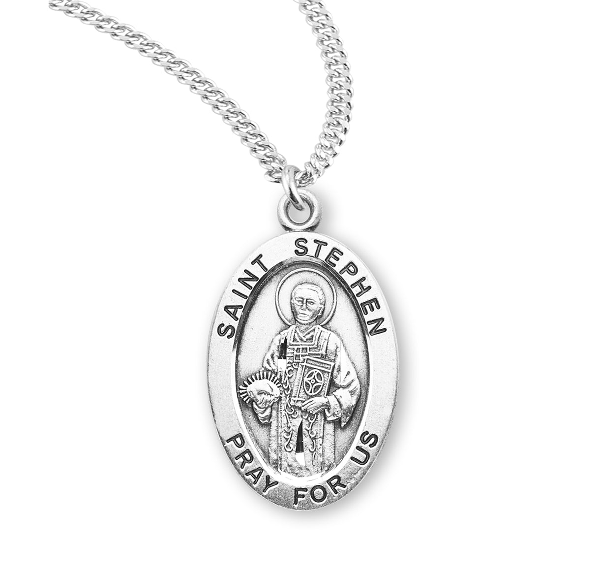 St. Stephen Sterling Silver Medal Necklace