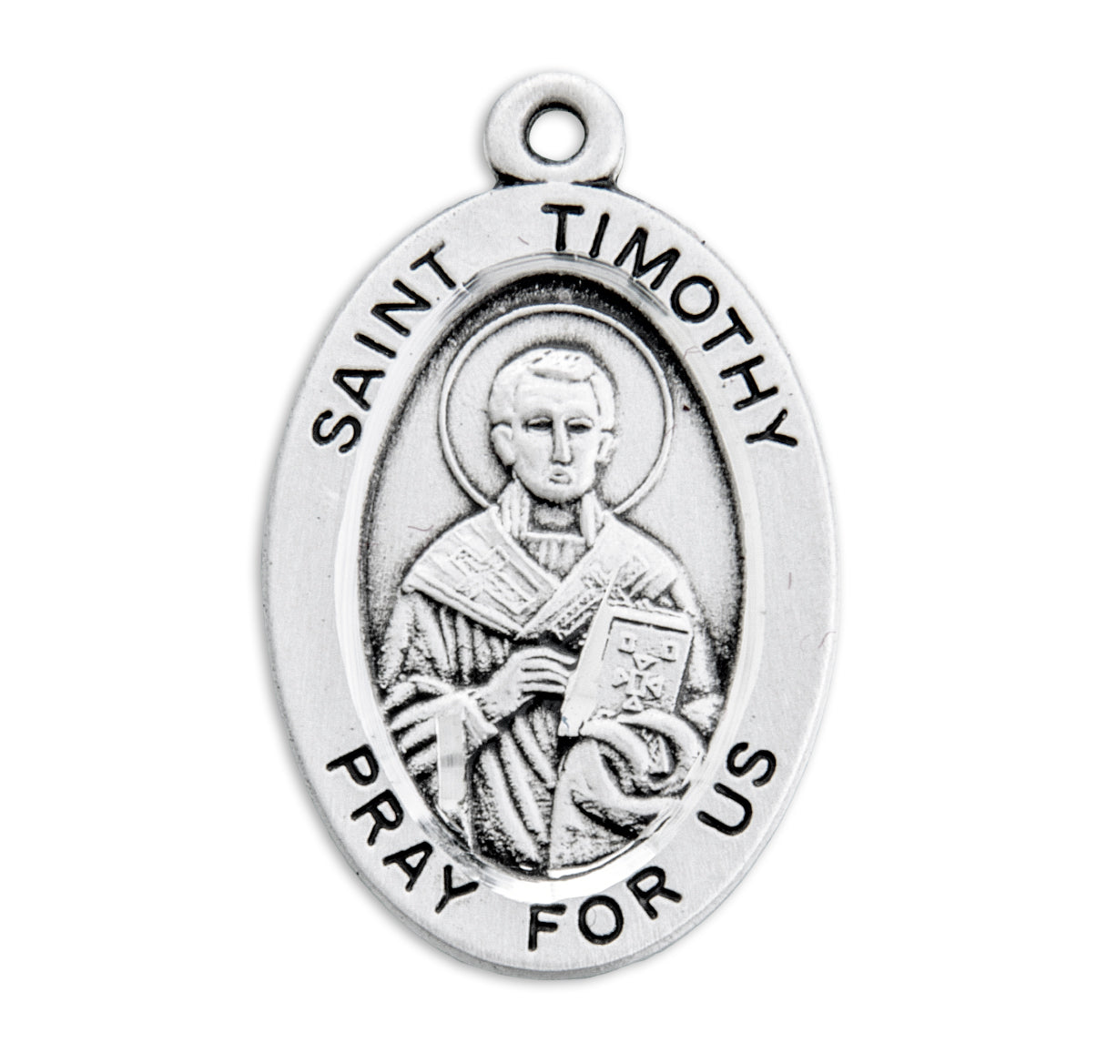 St. Timothy Sterling Silver Medal Necklace