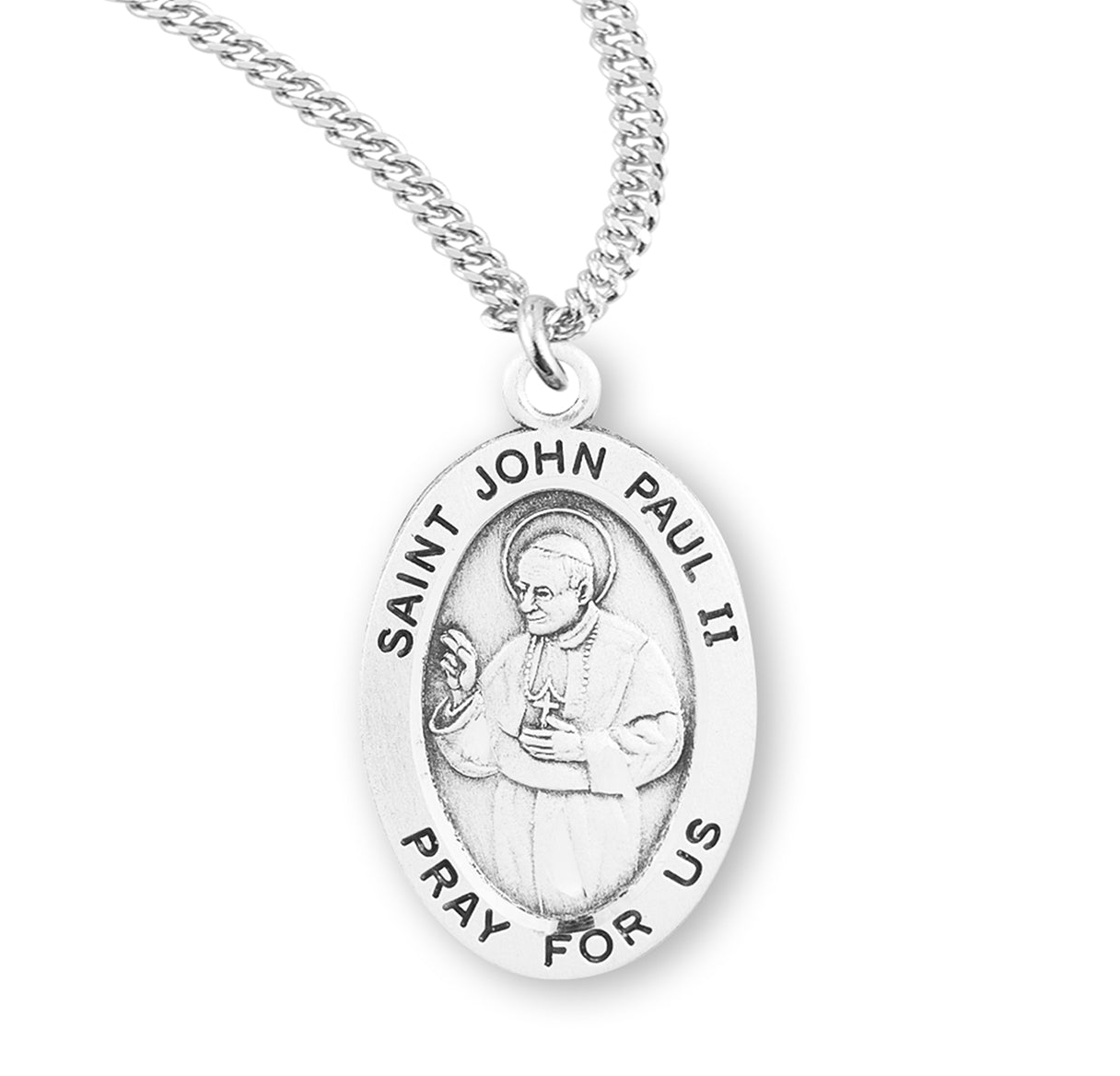 St. John Paul II Sterling Silver Medal Necklace