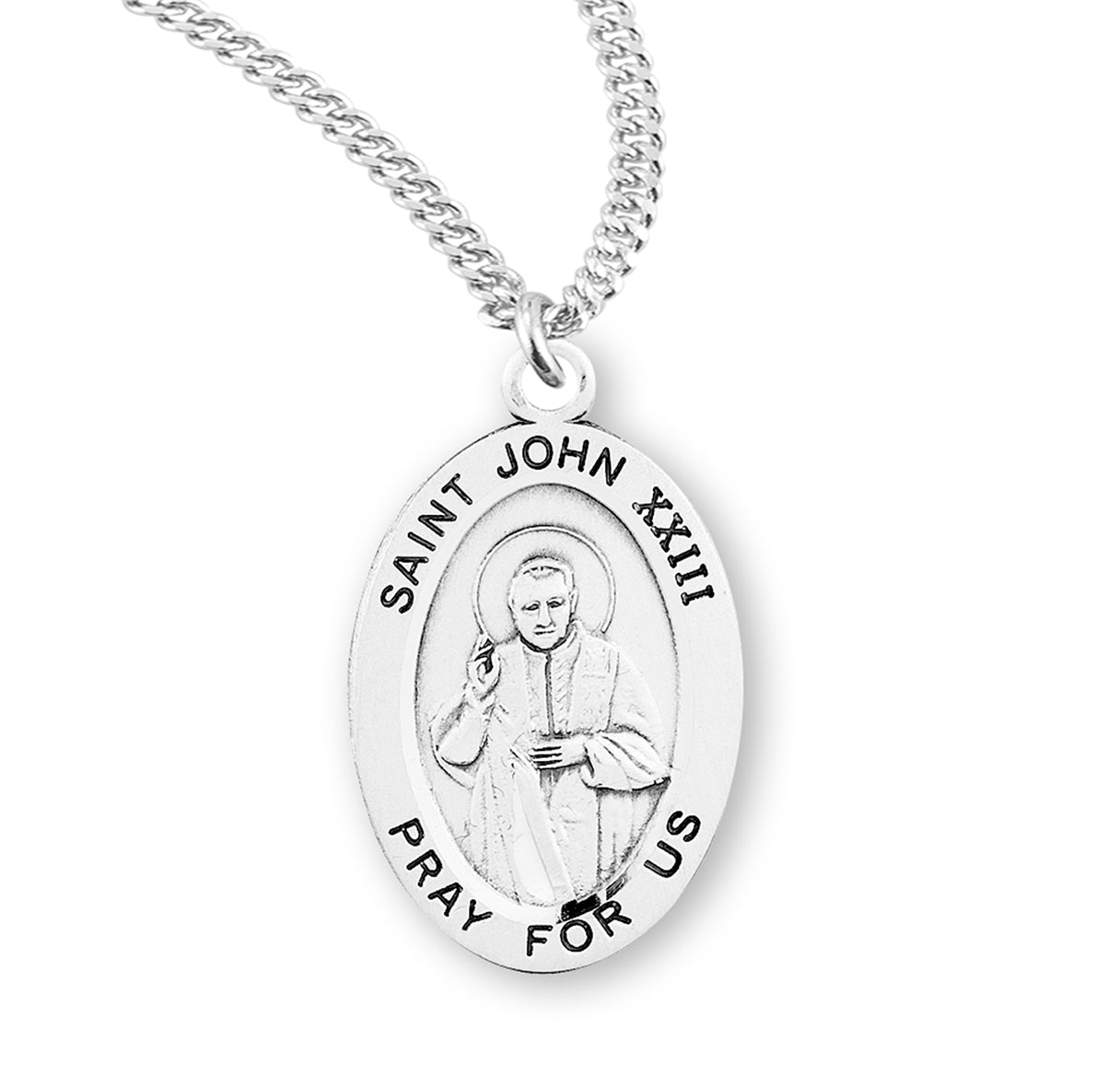 St. John XXIII Sterling Silver Medal Necklace