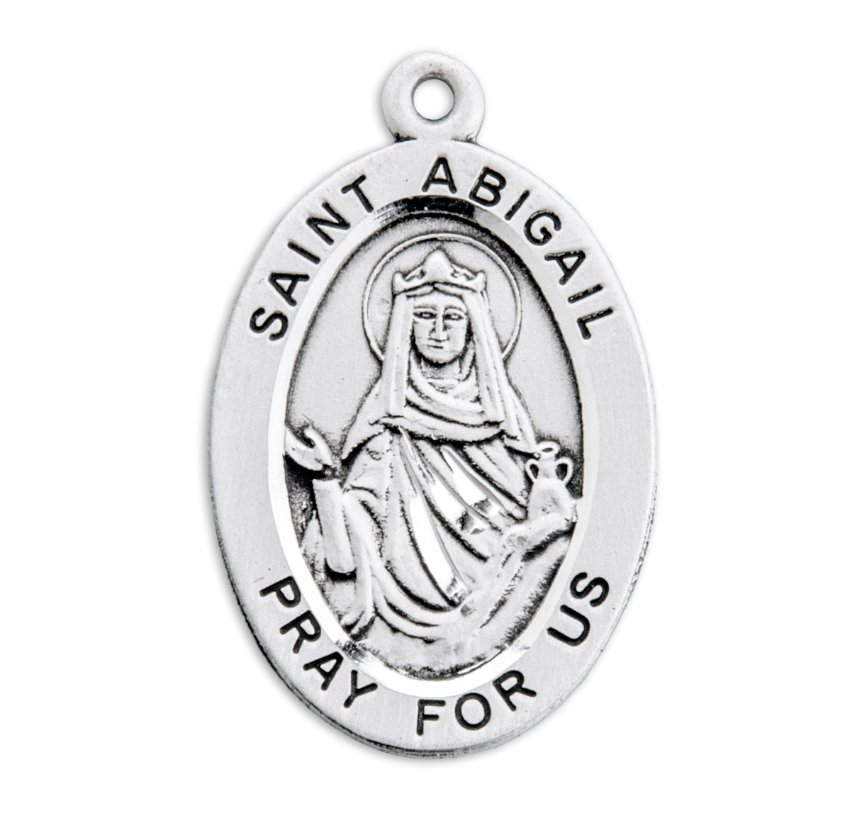 St. Abigail Sterling Silver Medal Necklace