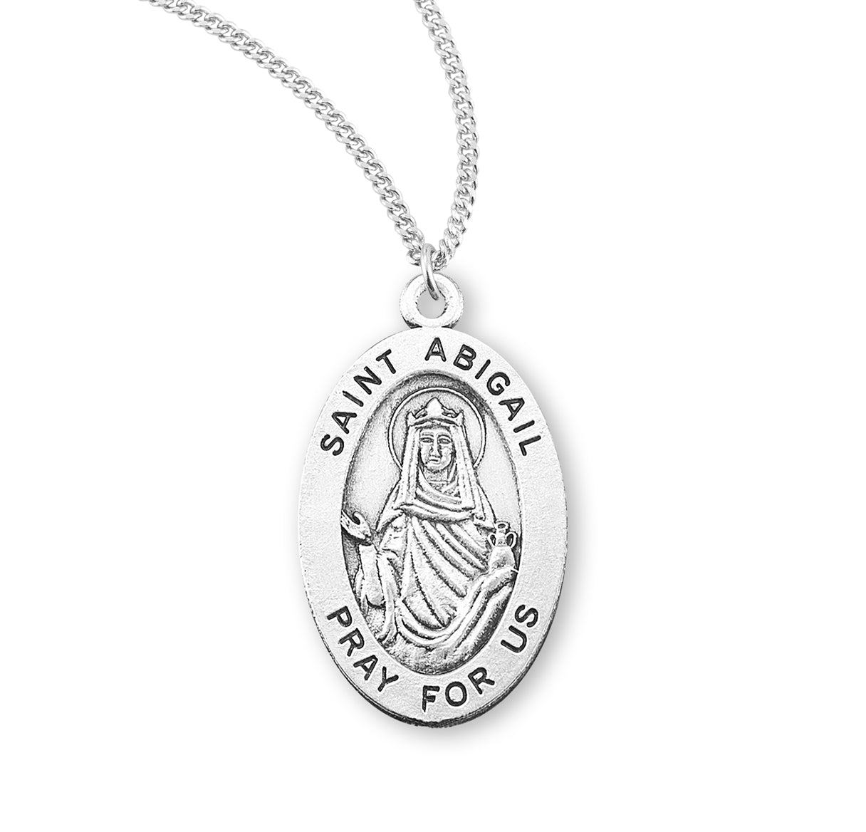 St. Abigail Sterling Silver Medal Necklace