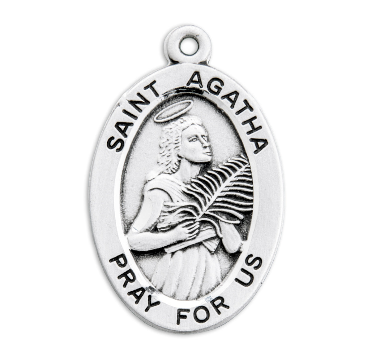 St. Agatha Sterling Silver Medal Necklace