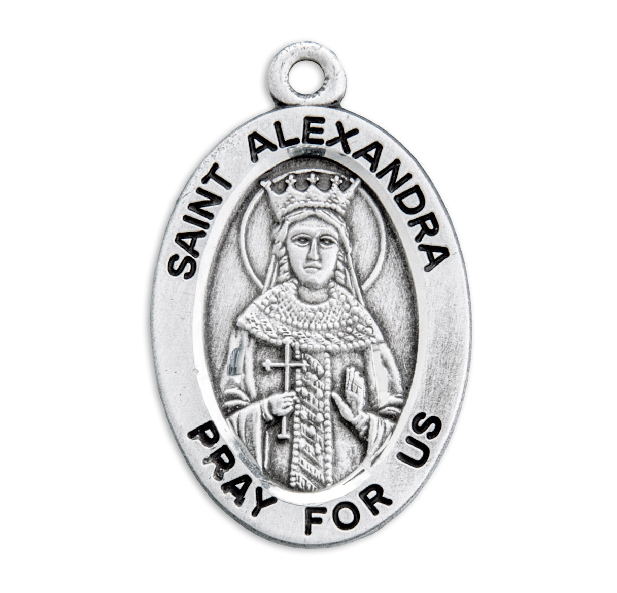 St. Alexandra Sterling Silver Medal Necklace