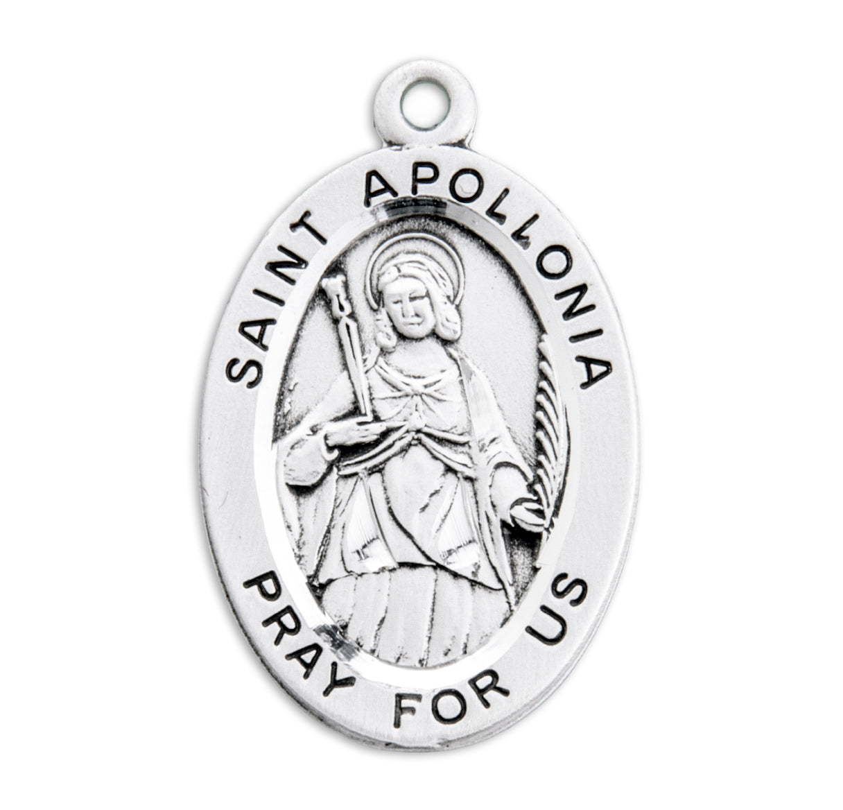 St. Apollonia Sterling Silver Medal Necklace