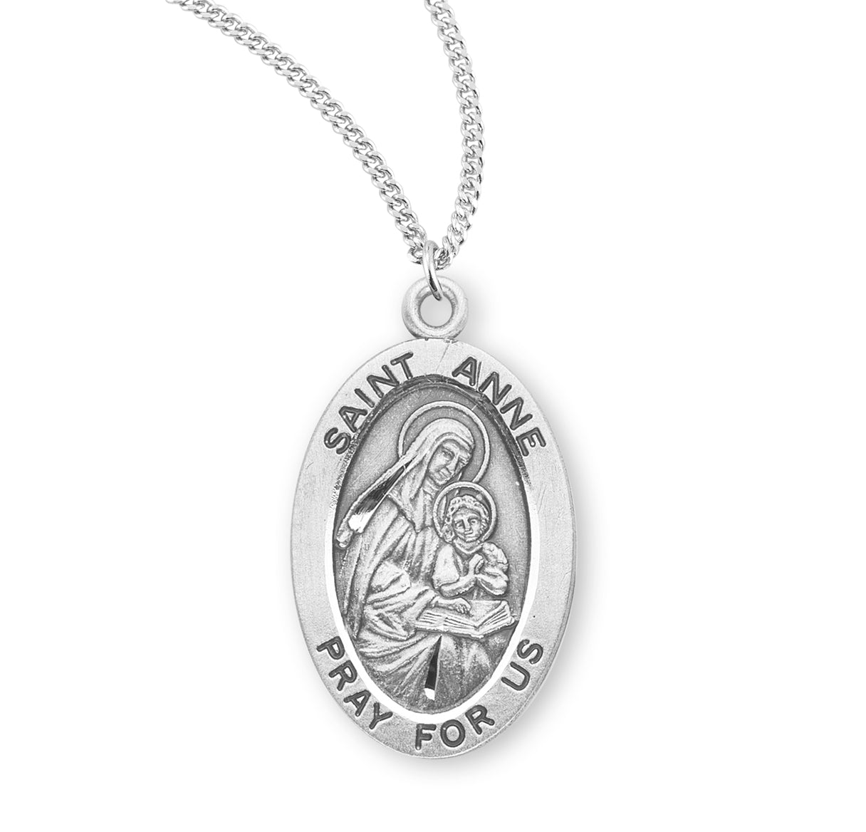 St. Anne Sterling Silver Medal Necklace