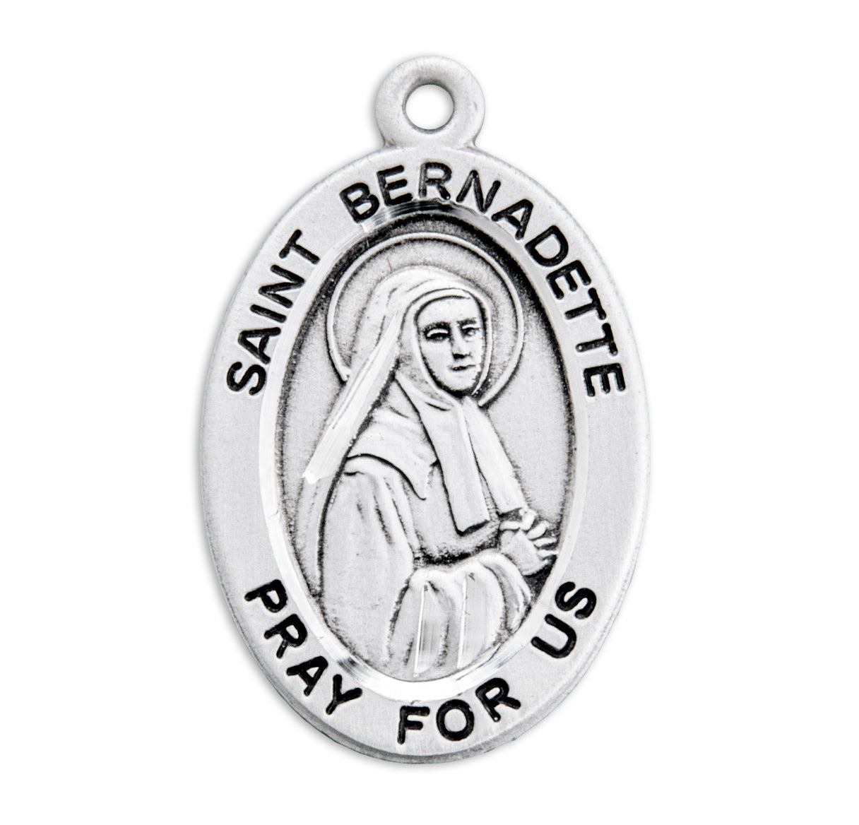 St. Bernadette Sterling Silver Medal Necklace