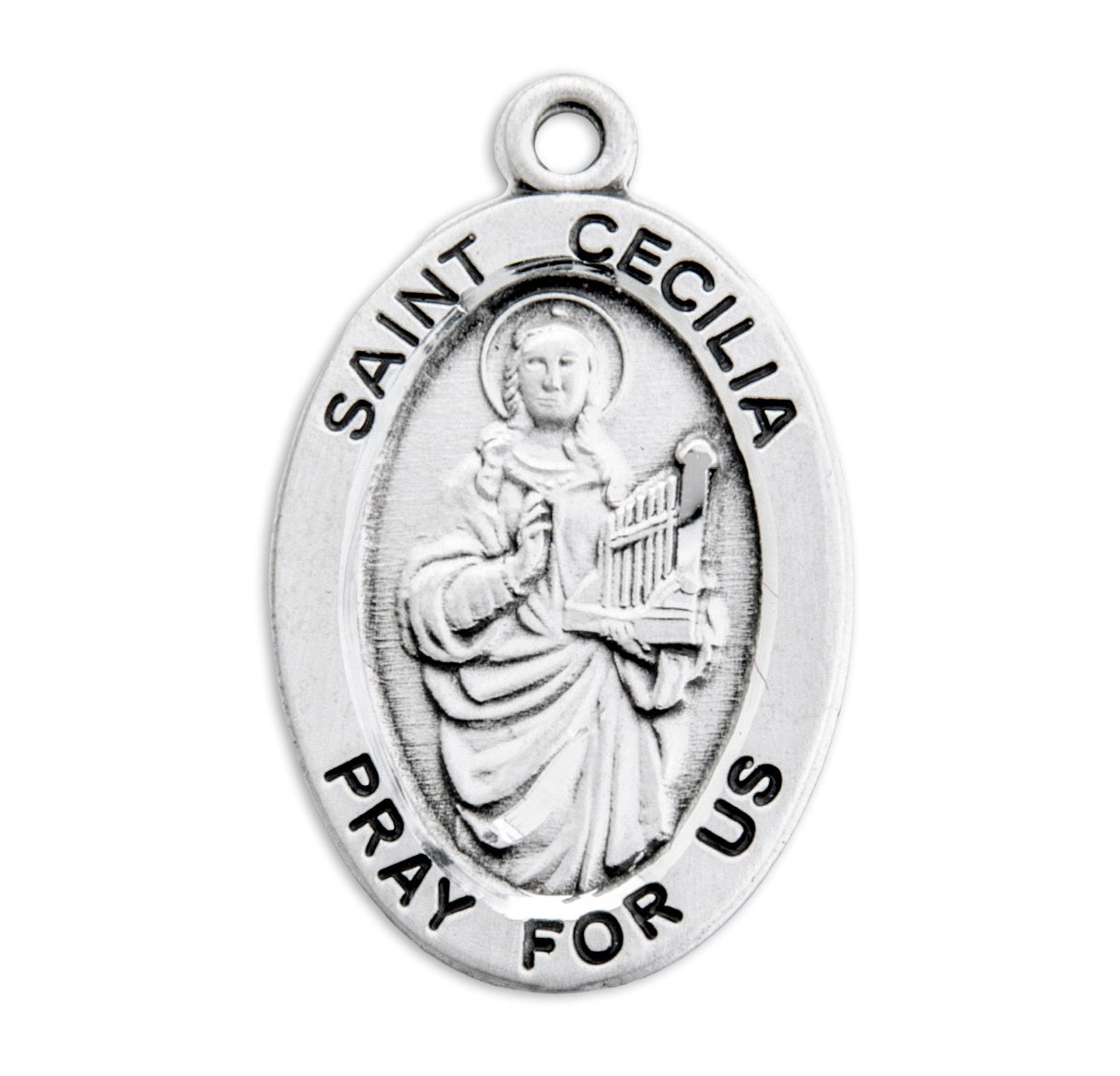 St. Cecilia Sterling Silver Medal Necklace