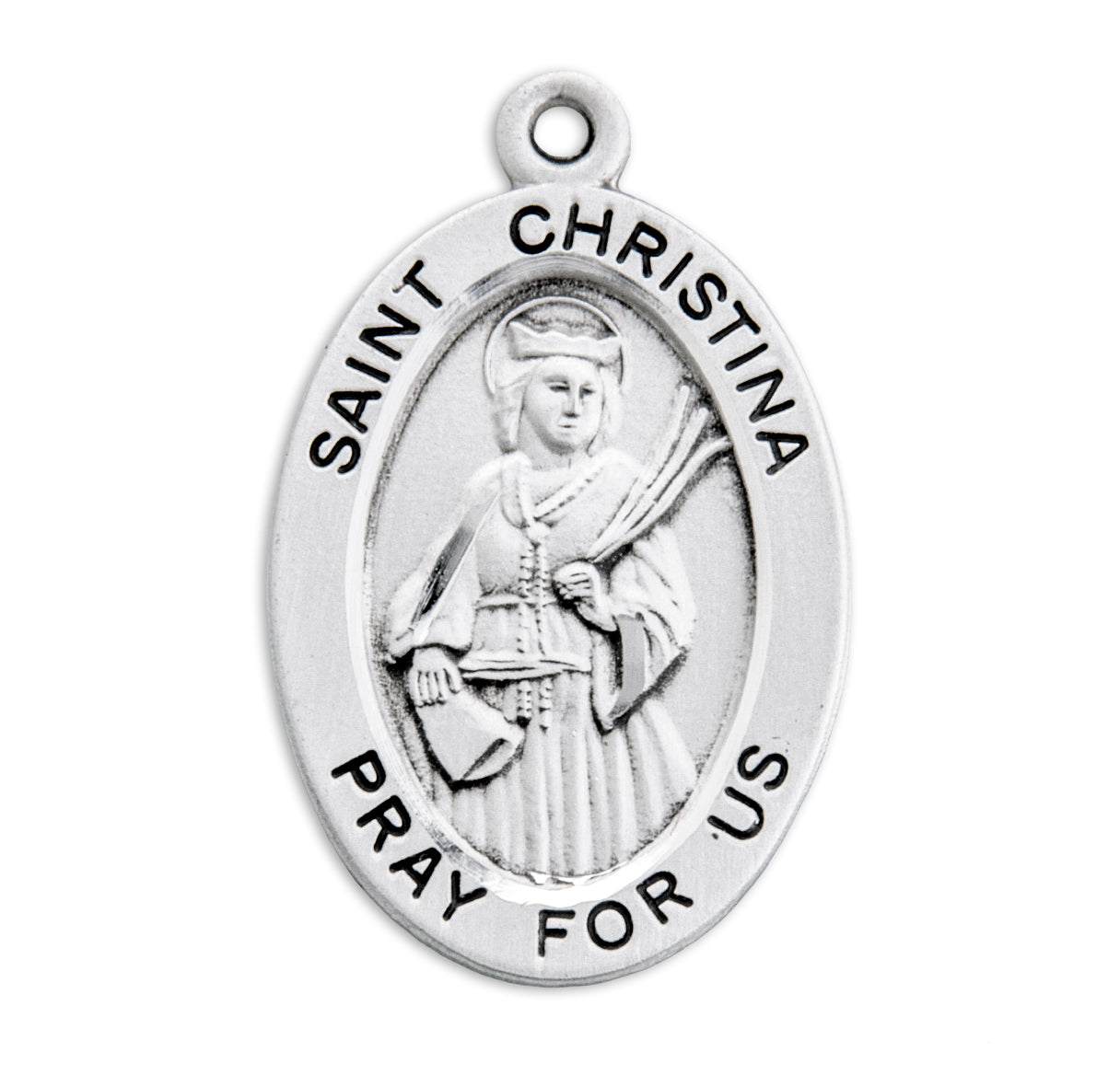 St. Christina Sterling Silver Medal Necklace