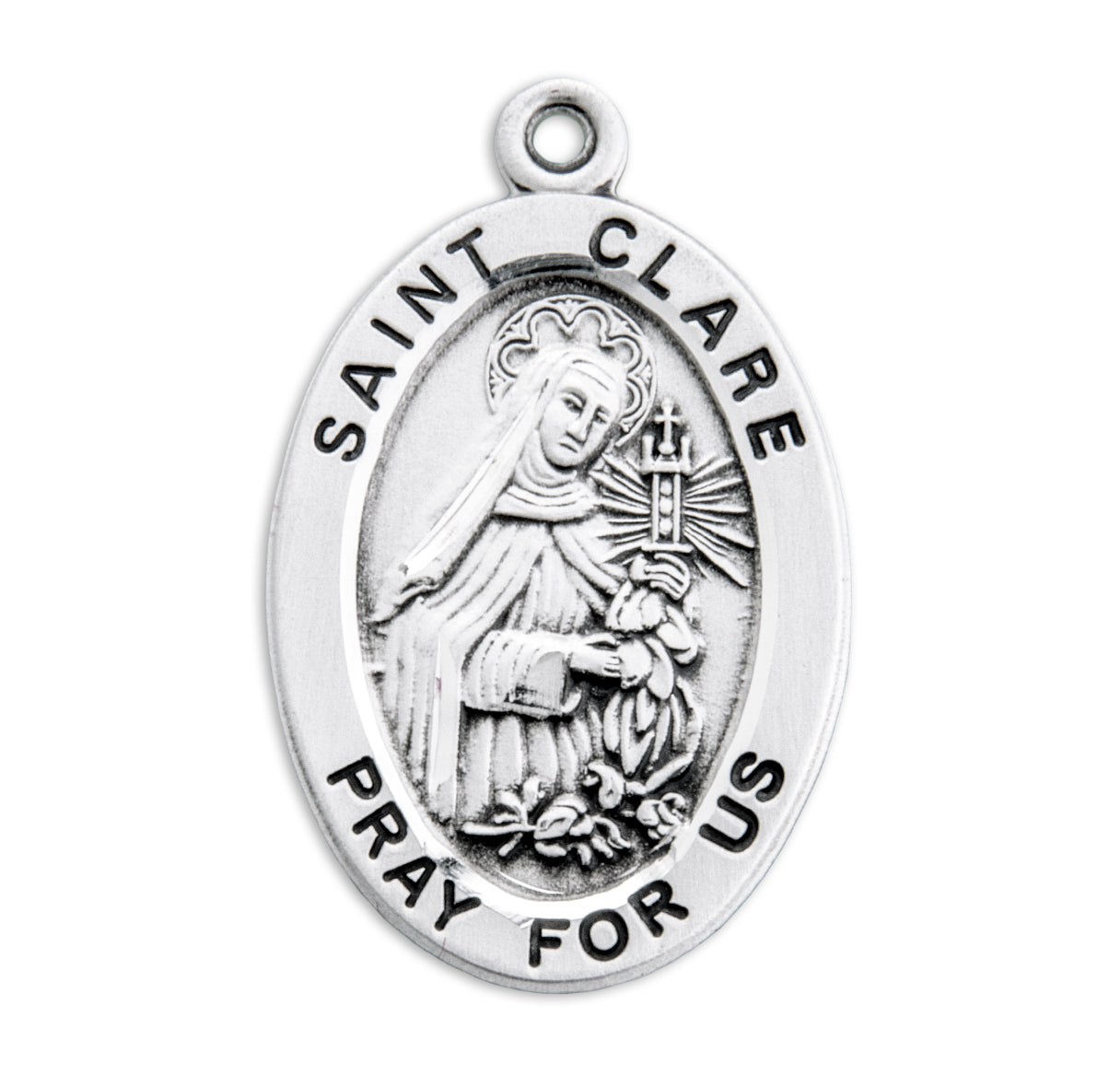 St. Clare Sterling Silver Medal Necklace