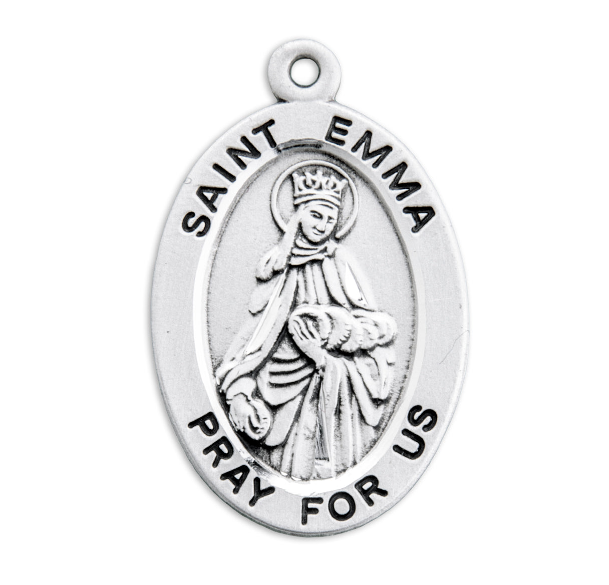 St. Emma Sterling Silver Medal Necklace