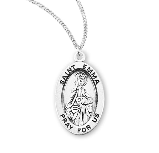 St. Emma Sterling Silver Medal Necklace