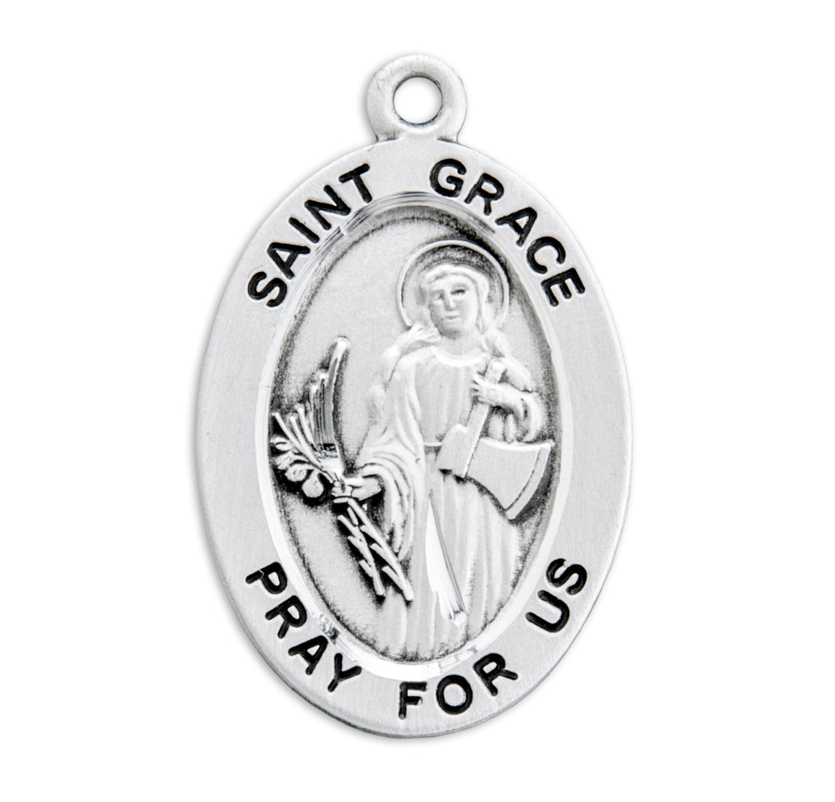 St. Grace Sterling Silver Medal Necklace