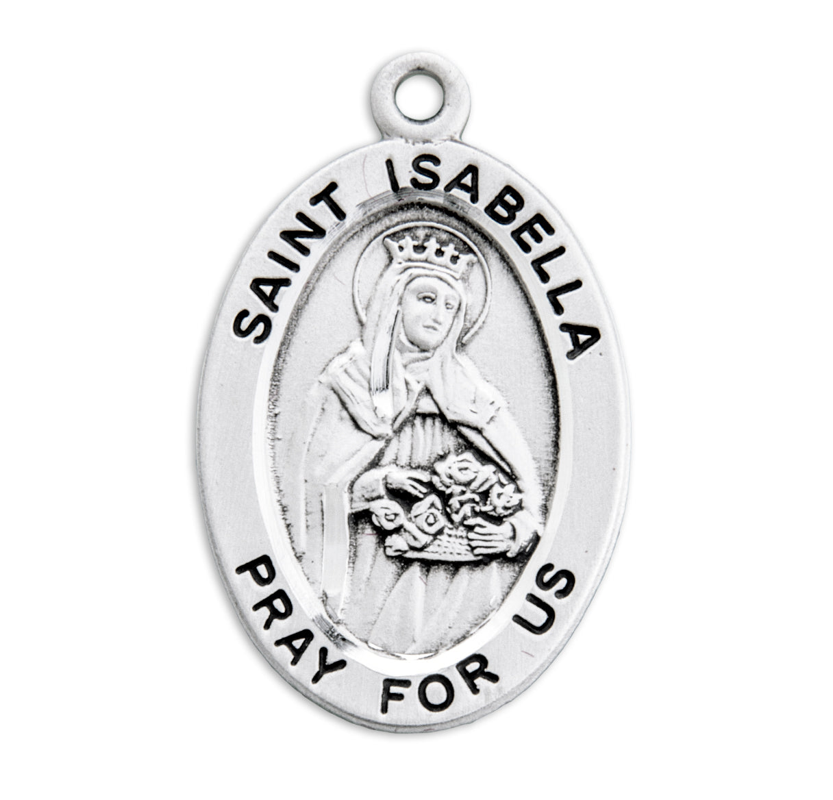 St. Isabella Sterling Silver Medal Necklace