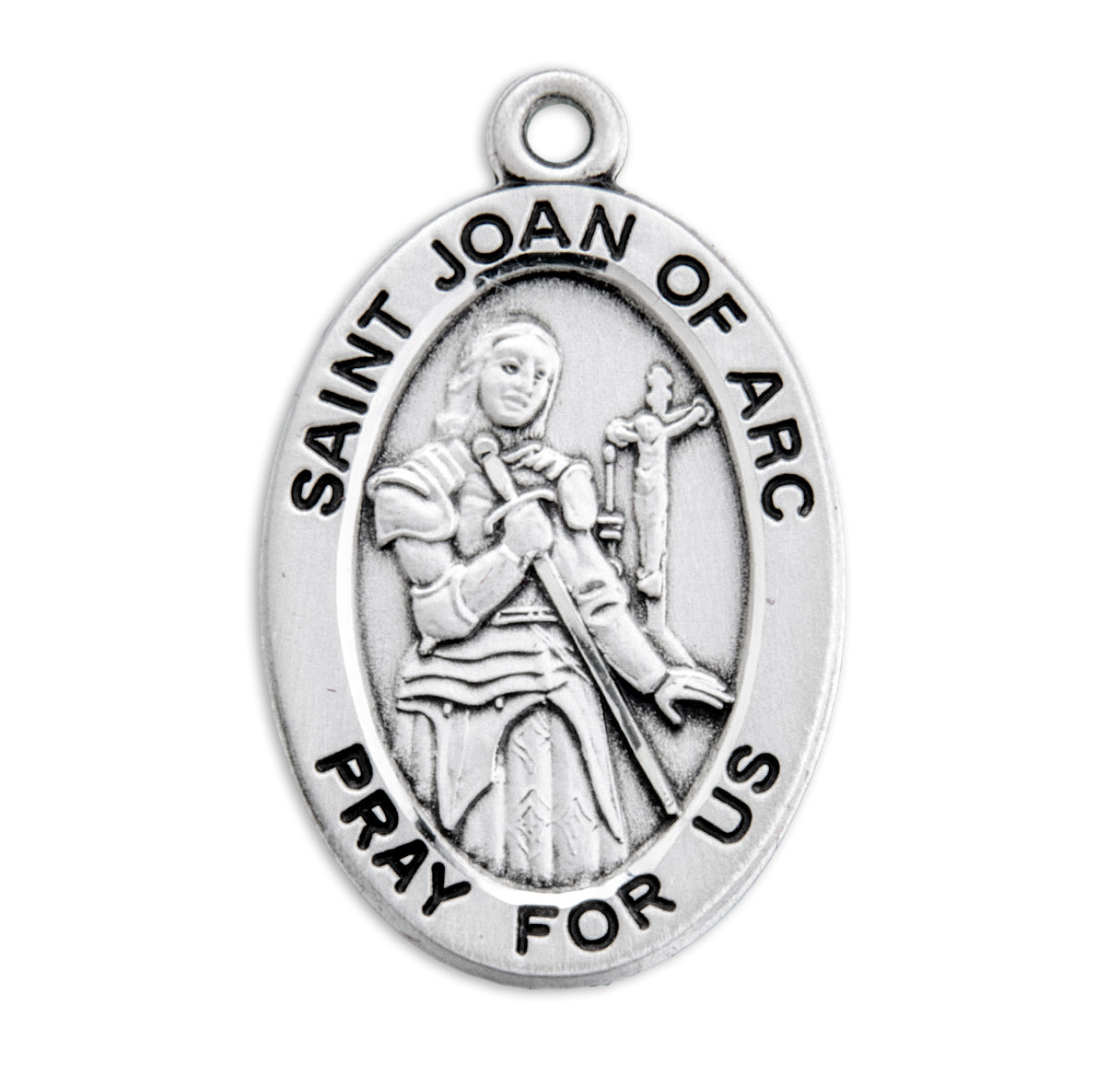 St. Joan Sterling Silver Medal Necklace