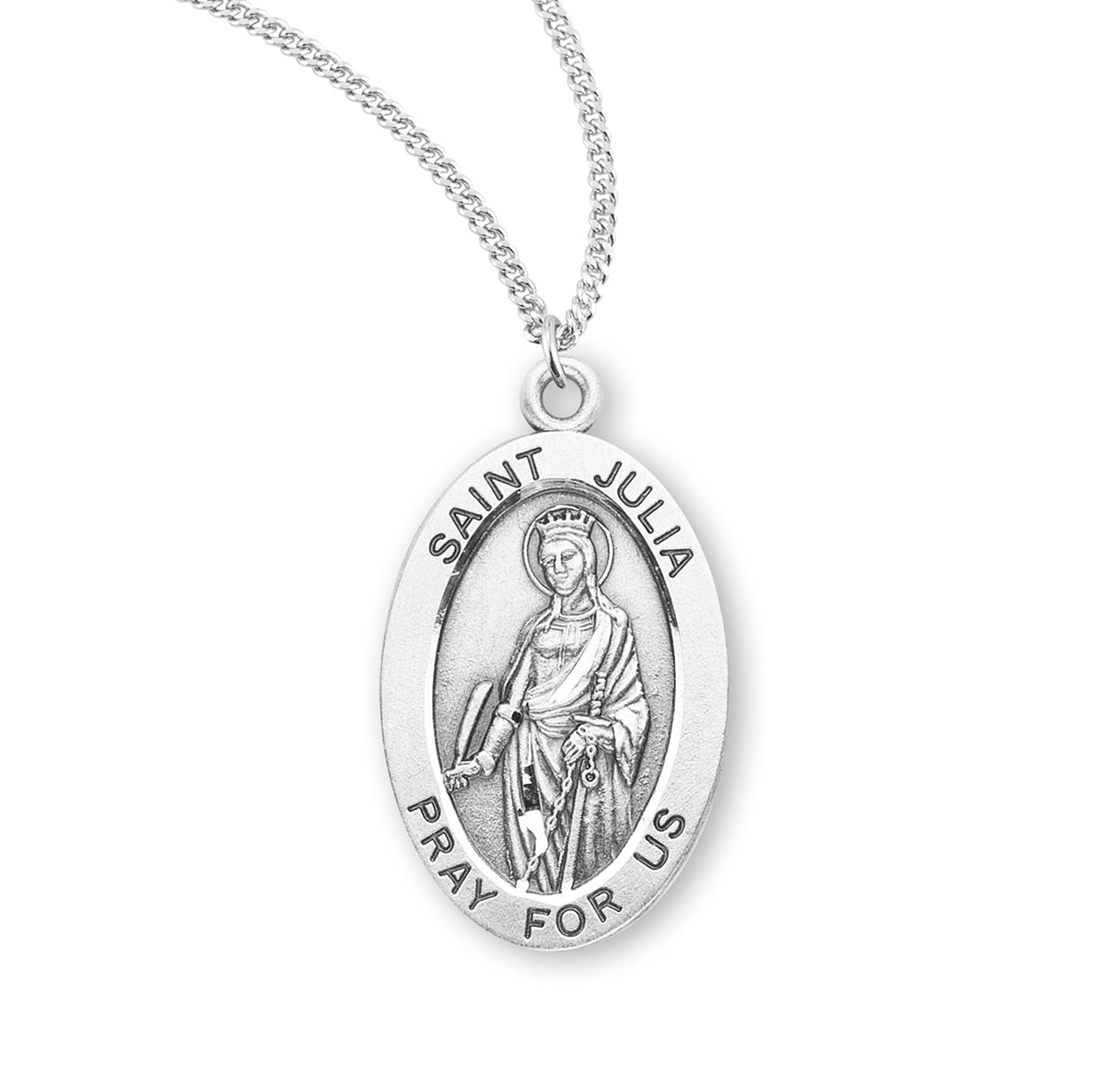 St. Julia Sterling Silver Medal Necklace