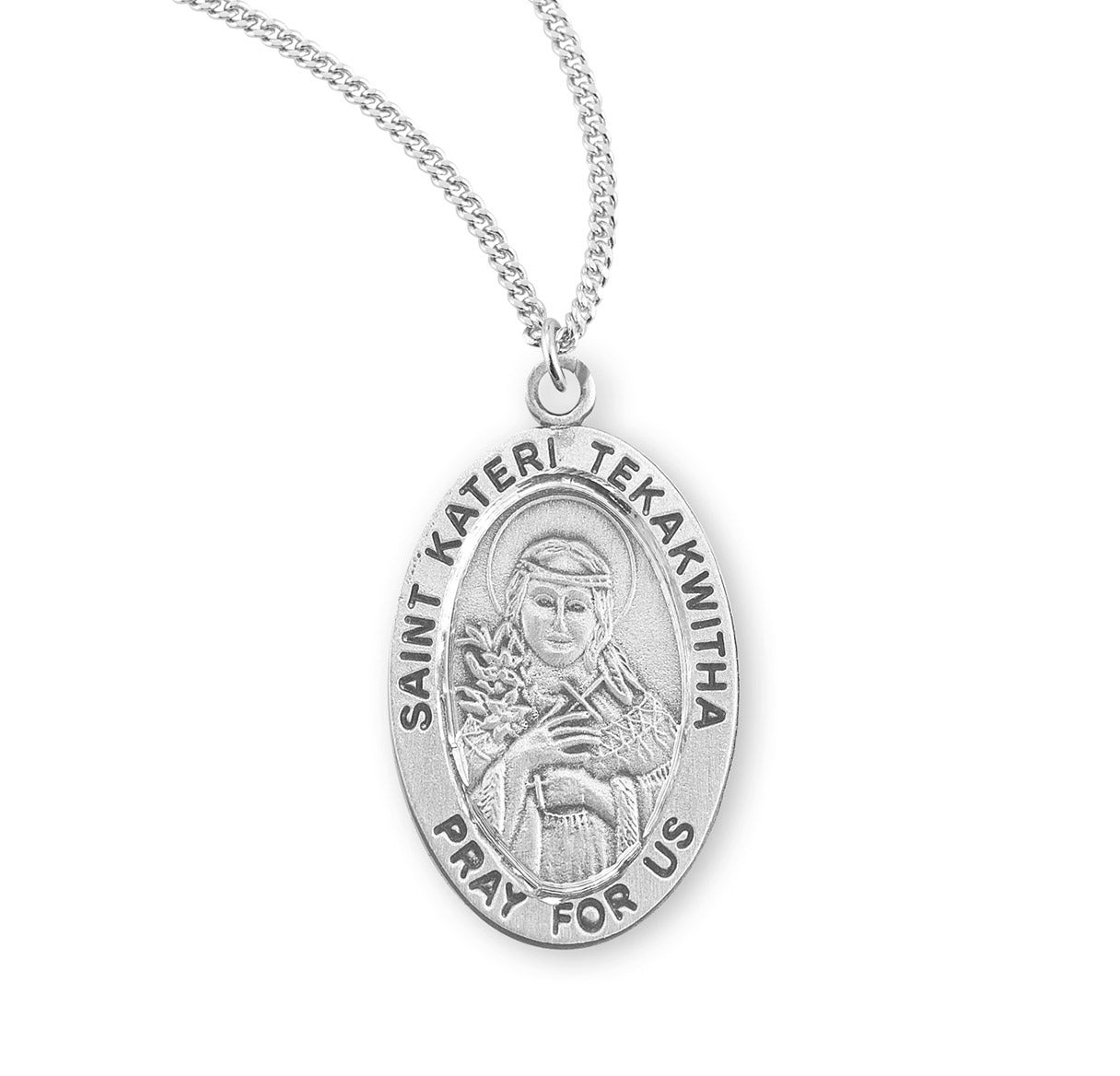 St. Kateri Tekwitha Sterling Silver Medal Necklace