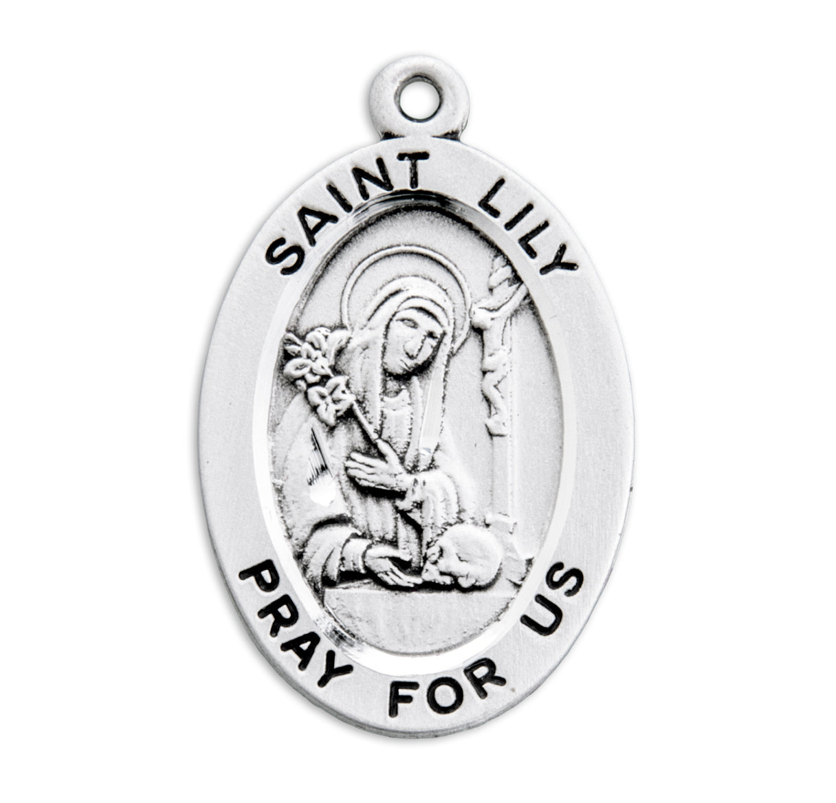 St. Lily Sterling Silver Medal Necklace