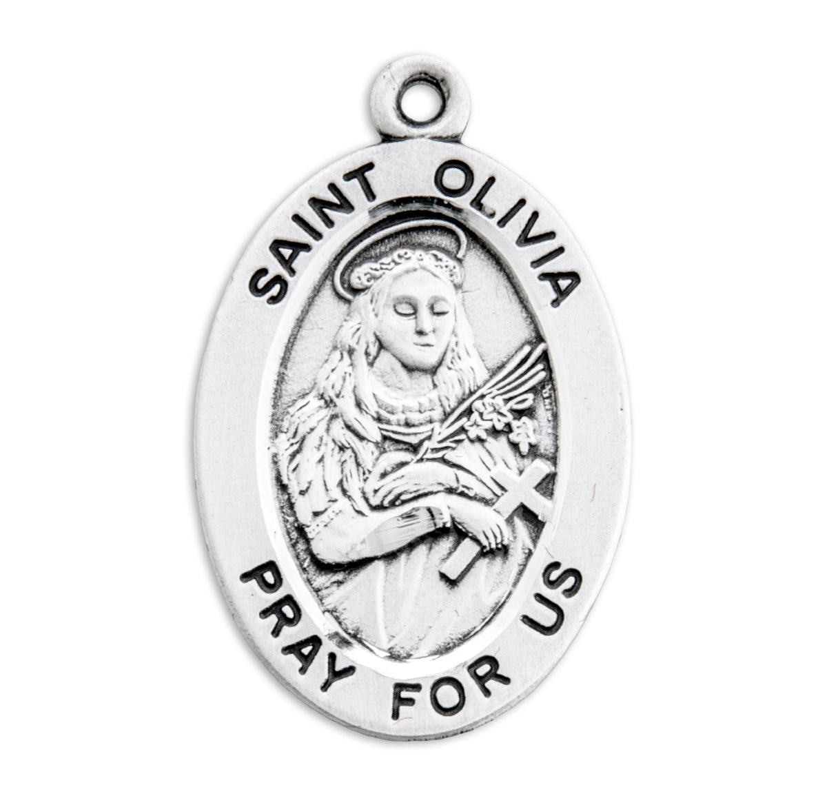 St. Olivia Sterling Silver Medal Necklace