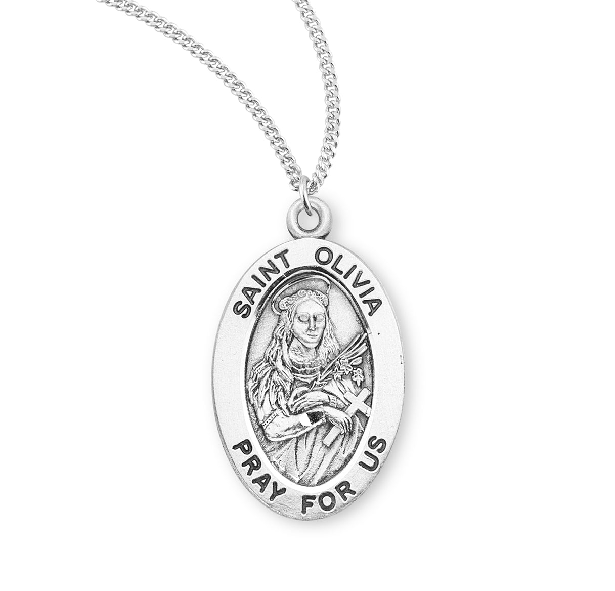 St. Olivia Sterling Silver Medal Necklace