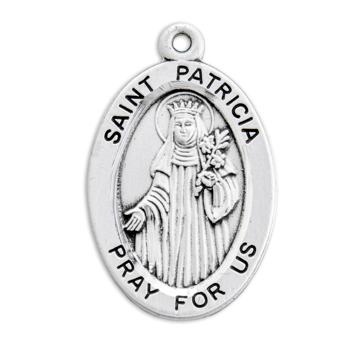 St. Patricia Sterling Silver Medal Necklace