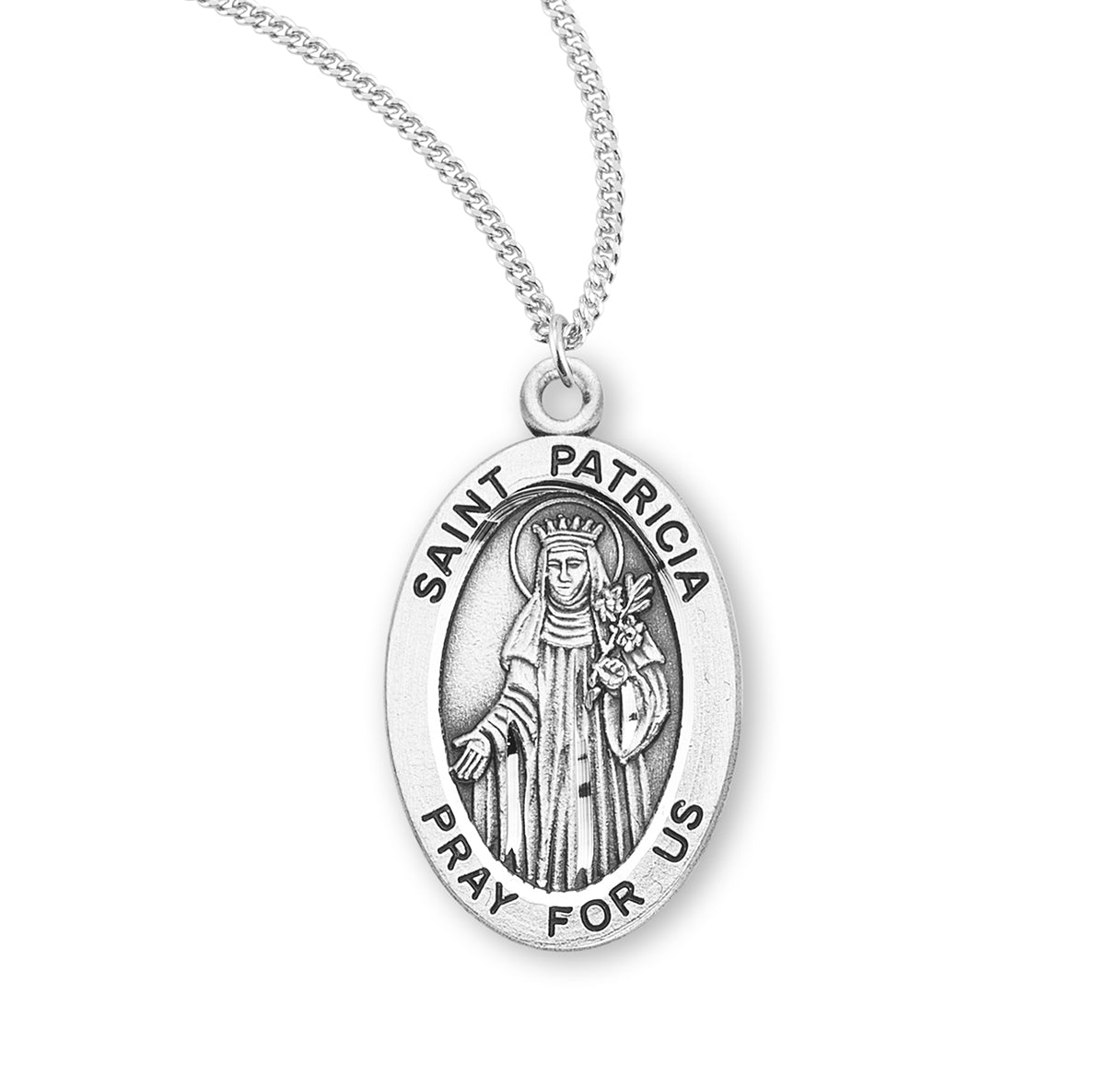 St. Patricia Sterling Silver Medal Necklace