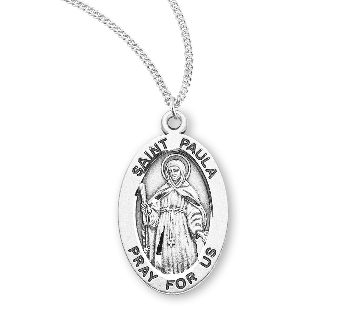 St. Paula Sterling Silver Medal Necklace