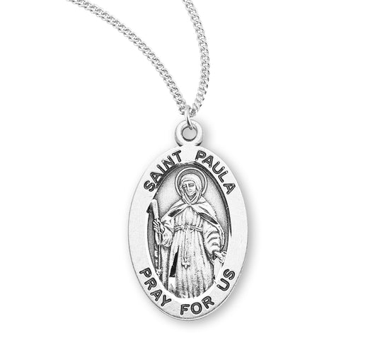 St. Paula Sterling Silver Medal Necklace