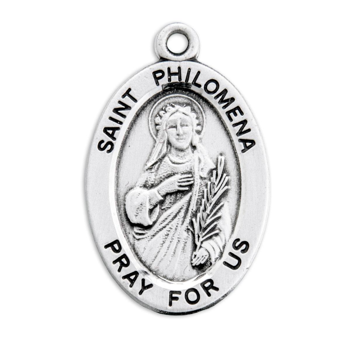 St. Philomena Sterling Silver Medal Necklace