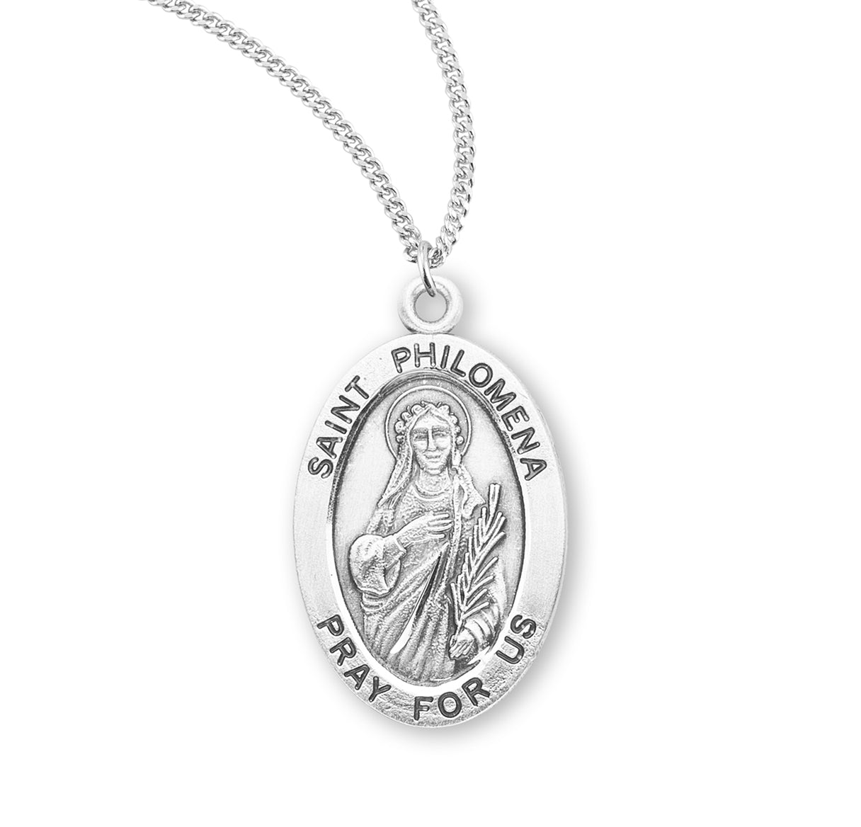 St. Philomena Sterling Silver Medal Necklace