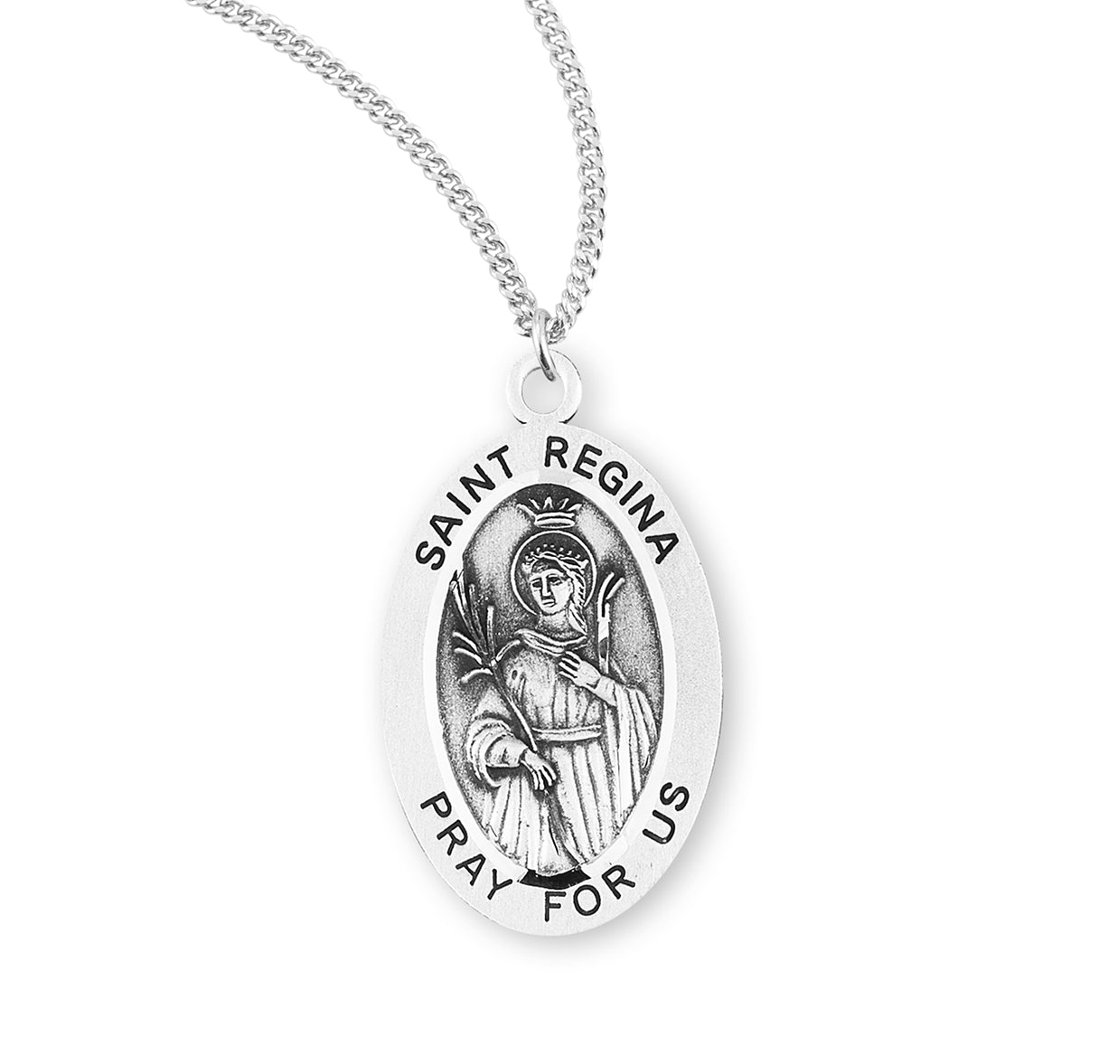 St. Regina Sterling Silver Medal Necklace