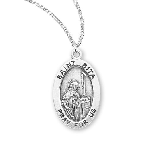 St. Rita Sterling Silver Medal Necklace