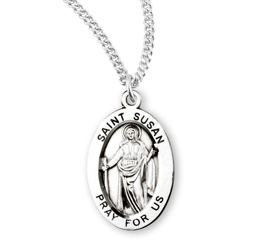 St. Susan Sterling Silver Medal Necklace