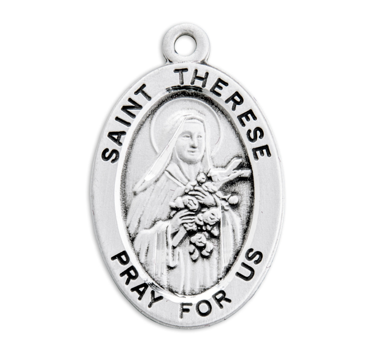 St. Therese of Lisieux Sterling Silver Medal Necklace