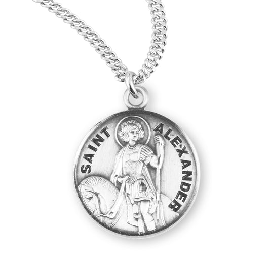 St. Alexander Sterling Silver Medal Necklace