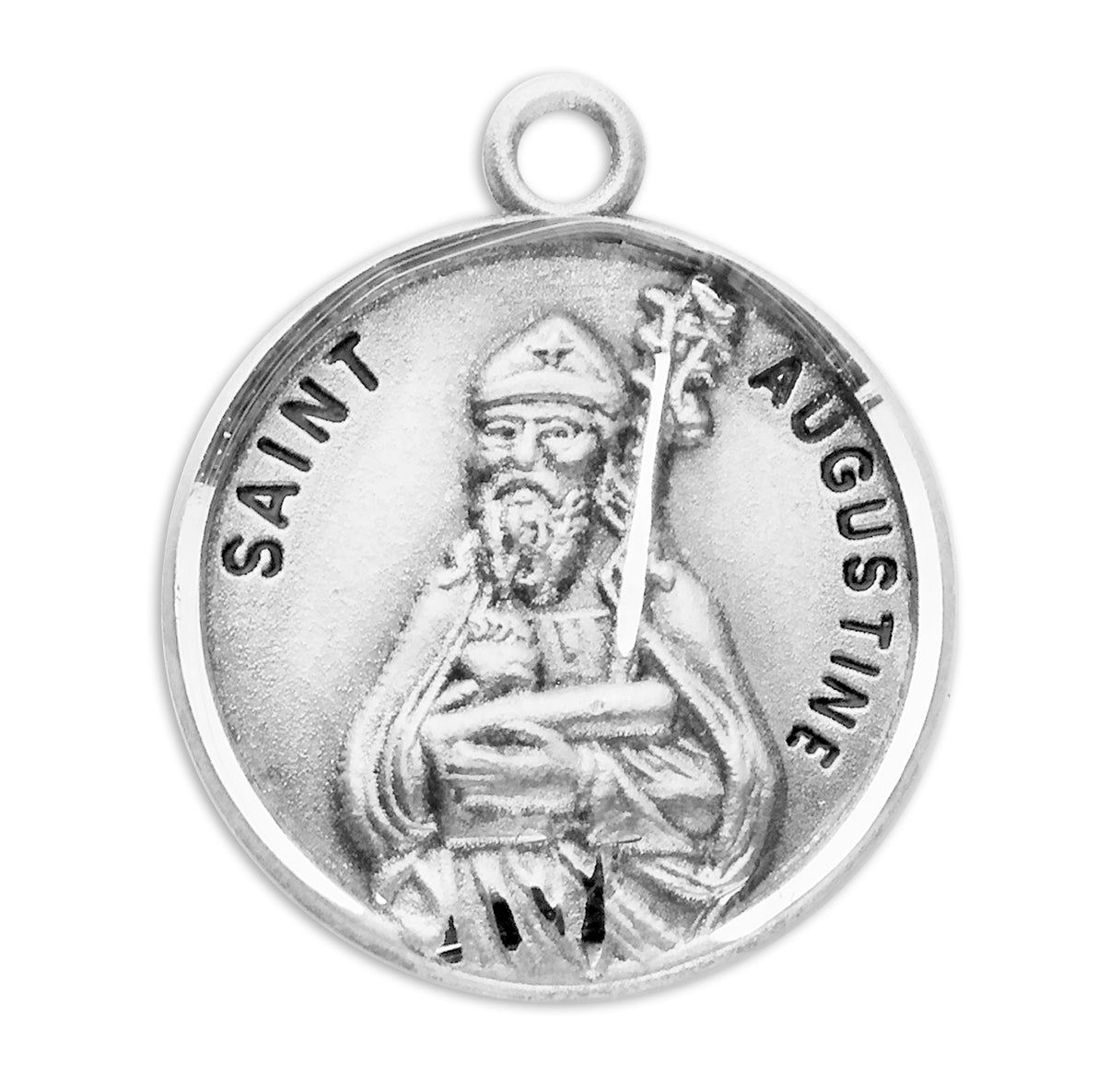 St. Augustine Sterling Silver Medal Necklace