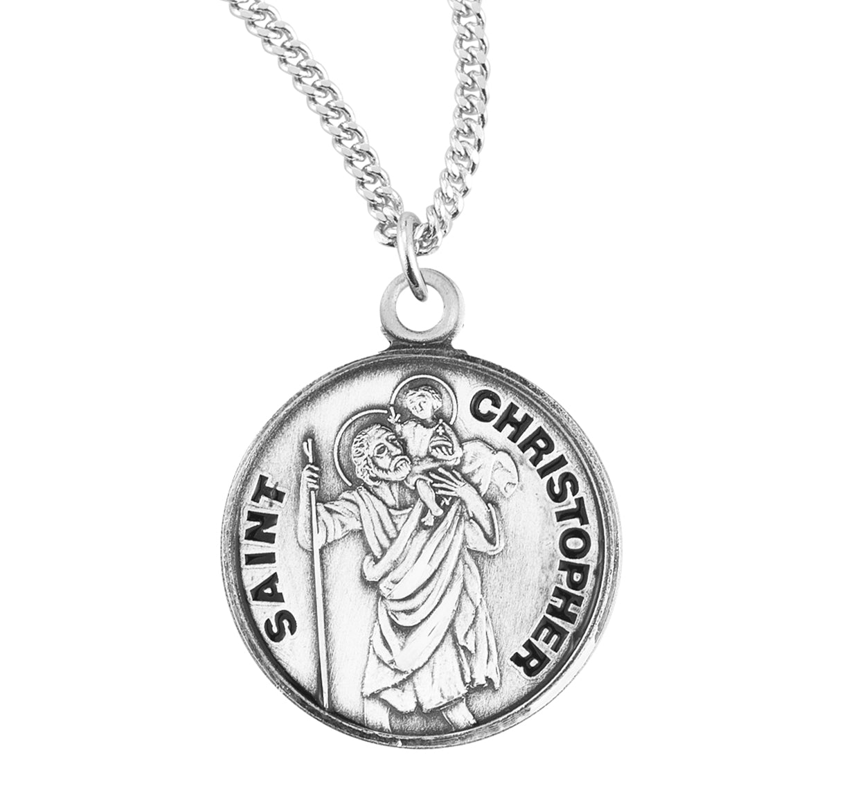 St. Christopher Sterling Silver Medal Necklace