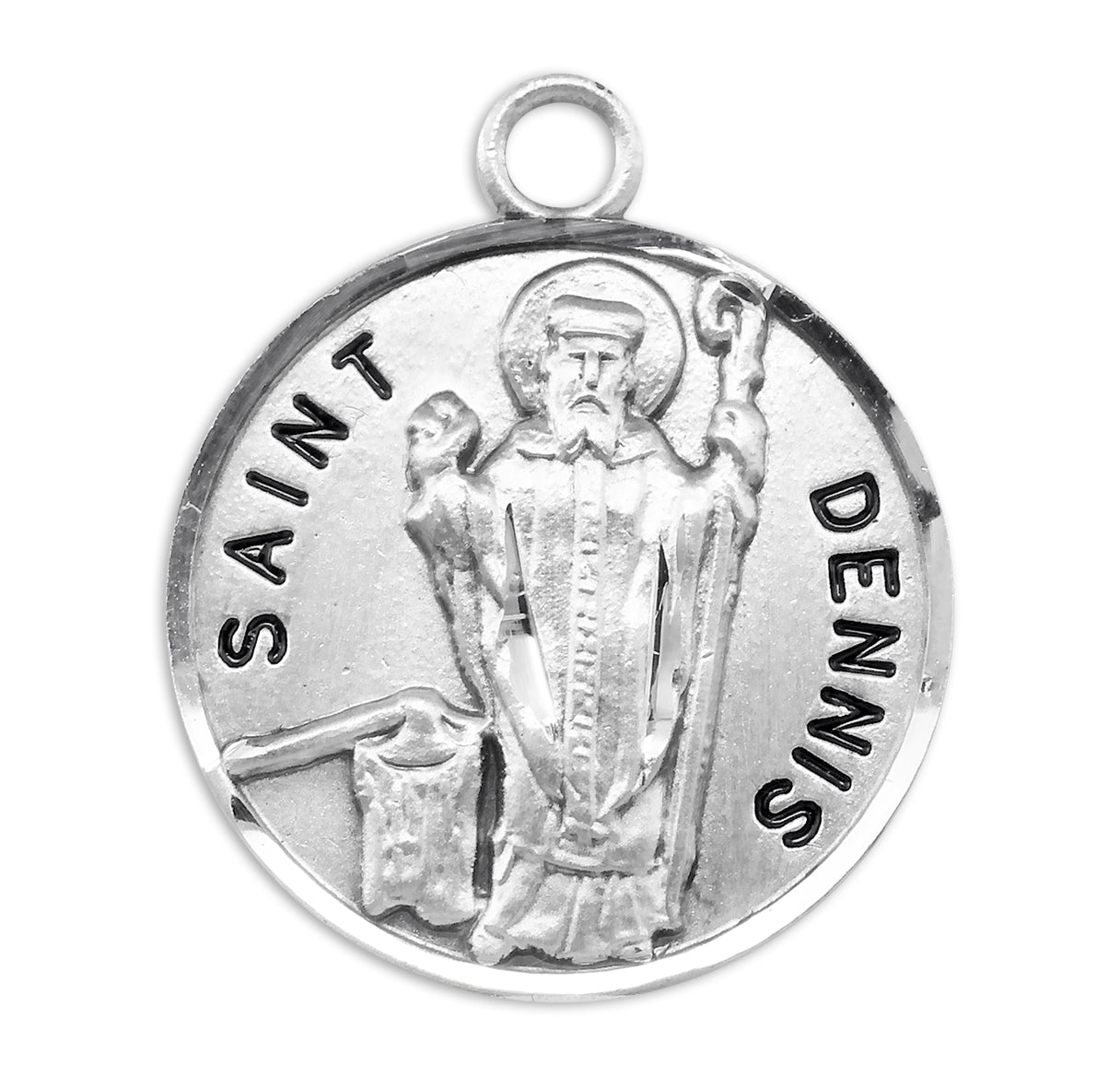 St. Dennis Sterling Silver Medal Necklace