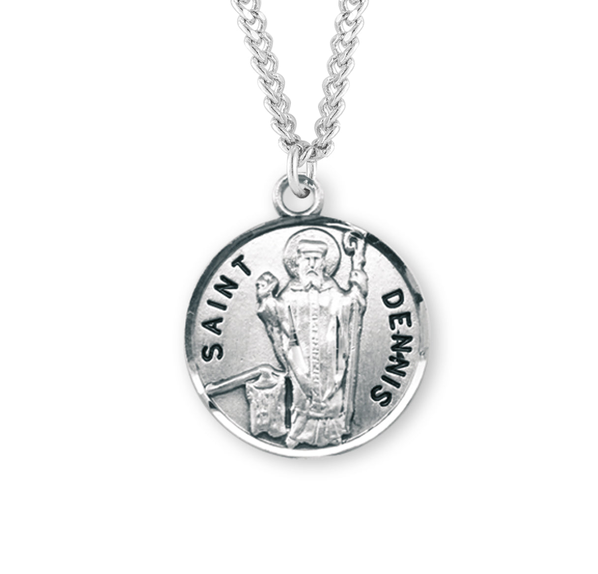 St. Dennis Sterling Silver Medal Necklace