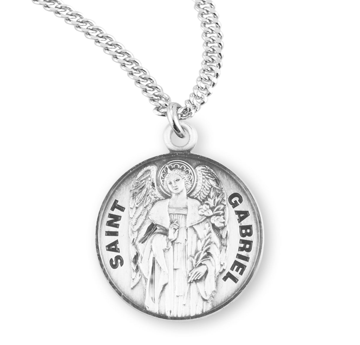 St. Gabriel Sterling Silver Medal Necklace