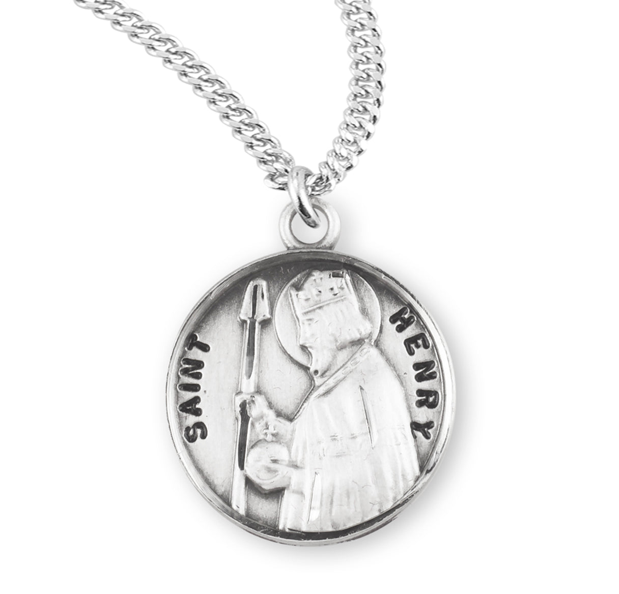 St. Henry Sterling Silver Medal Necklace